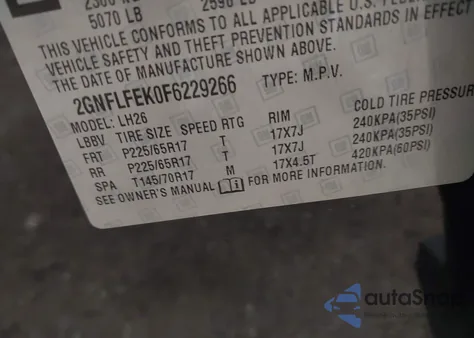 2015 Chevrolet Equinox 1Lt from USA, damaged, VIN 2GNFLFEK0F6229266